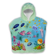 Poncho Ocean cu pestisori aurii, 67 x 67cm