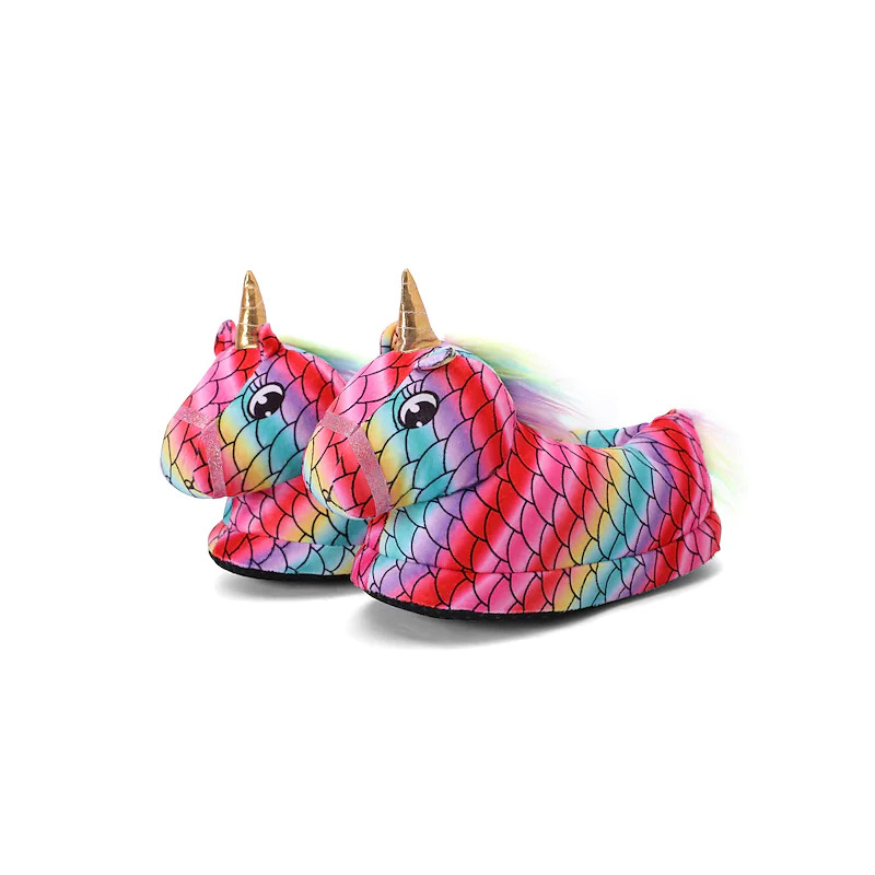 Botosei de casa pentru copii, model unicorn cu solzi, marime 36-37