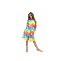 Halat de baie pentru copii, model cu Unicorn, multicolorat, stil marin cu stelute