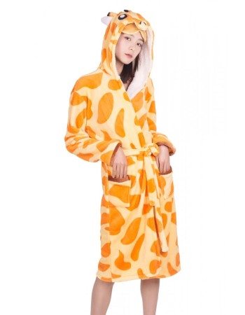 Halate de baie pentru copii, model girafa, in nuante de portocaliu