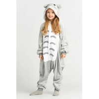 Pijama salopeta pentru copii, KIGURUMI, model pisica TOTORO , culoare gri,  Onesie