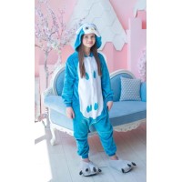 Pijama salopeta pentru copii, KIGURUMI, model pinguin, culoare gri ,  Onesie