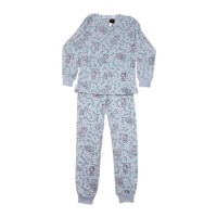 Pijama pentru copii, culoare gri, model cu vulpite