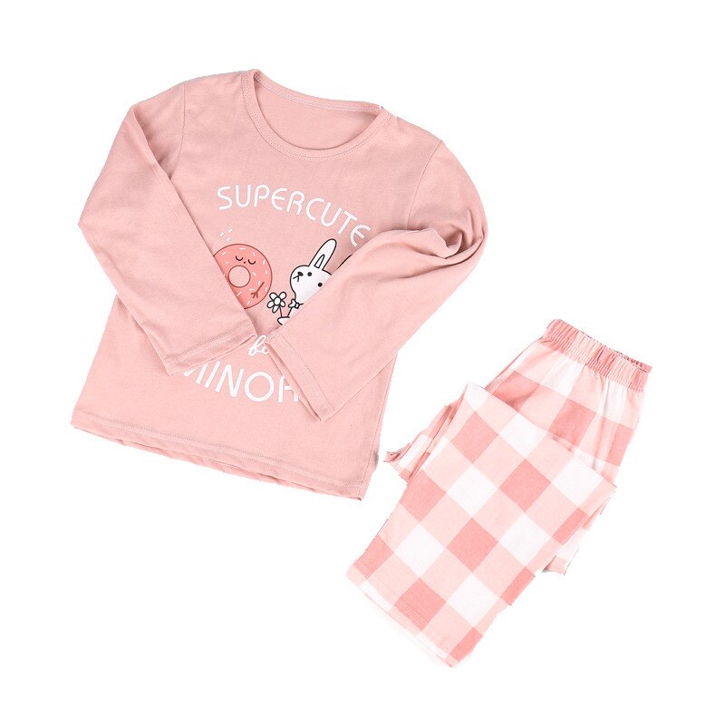 Pijama din doua piese pentru fetite,roz, cu iepuras