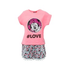 Pijama pentru copii, culoare roz, model cu minnie-love