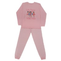 Pijama pentru copii, culoare roz, model Let's Dance Together