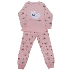 Pijama pentru copii, material bumbac, culoare roz, model cu veverita dragalasa
